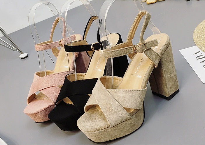 Fish mouth thick sandals