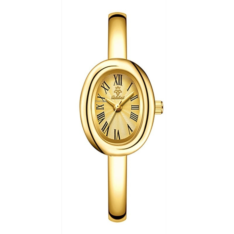 Dame multifunktionelt ovalt retro quartz-ur