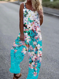 Printed Loose Cotton And Linen Suspenders