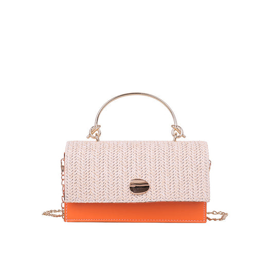 Straw Woven Bag Cover Single-shoulder Women's Foreign Style Cross-body