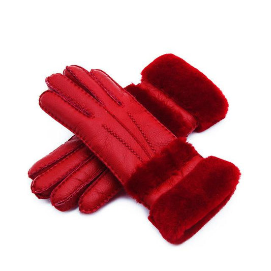 Warm Wool Leather Mittens