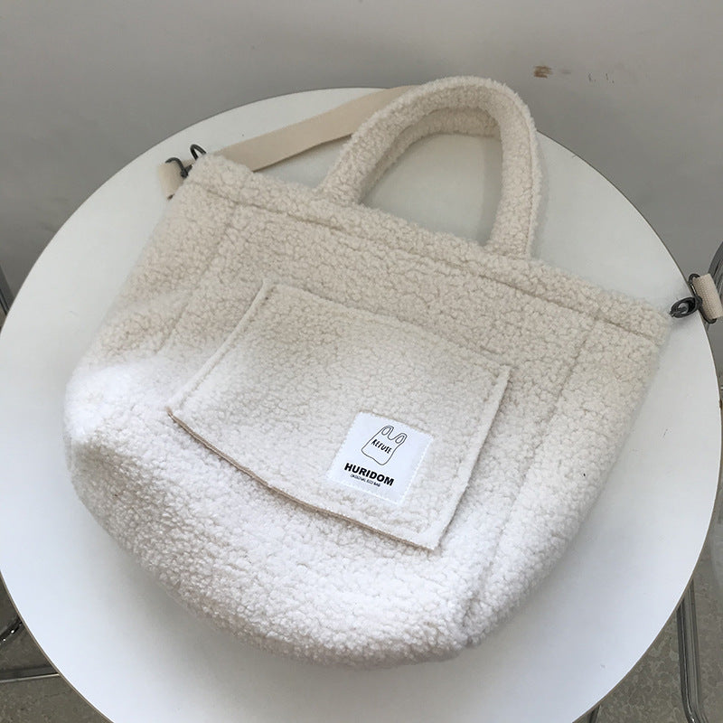 Lamb Hair Casual Messenger Bag Portable