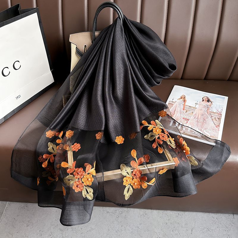 Elegant All-match Embroidered Summer Sunscreen Scarf