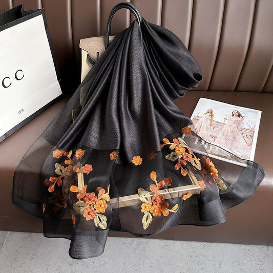 Elegant All-match Embroidered Summer Sunscreen Scarf