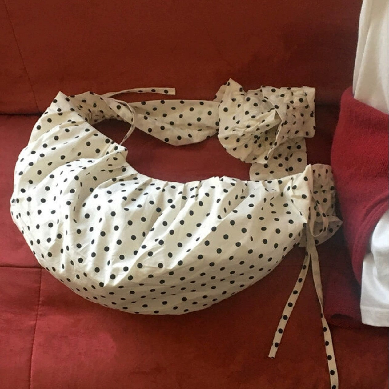 Spring New Arrival Retro Pleated Polka-Dot Crescent Saddle Bag