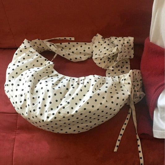 Spring New Arrival Retro Pleated Polka-Dot Crescent Saddle Bag