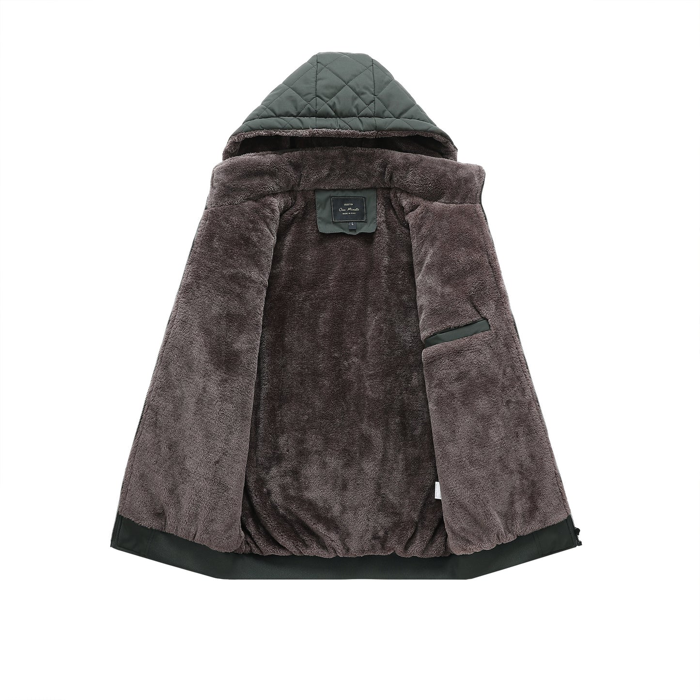 Mens Winter Fleece Lined Jacket Warm Insulated Cotton Coat
