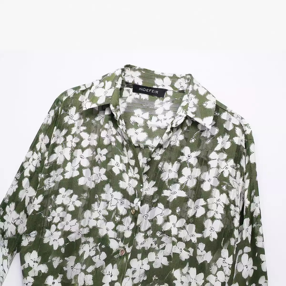 Temperament Leisure Flower Print Loose Casual Shirt