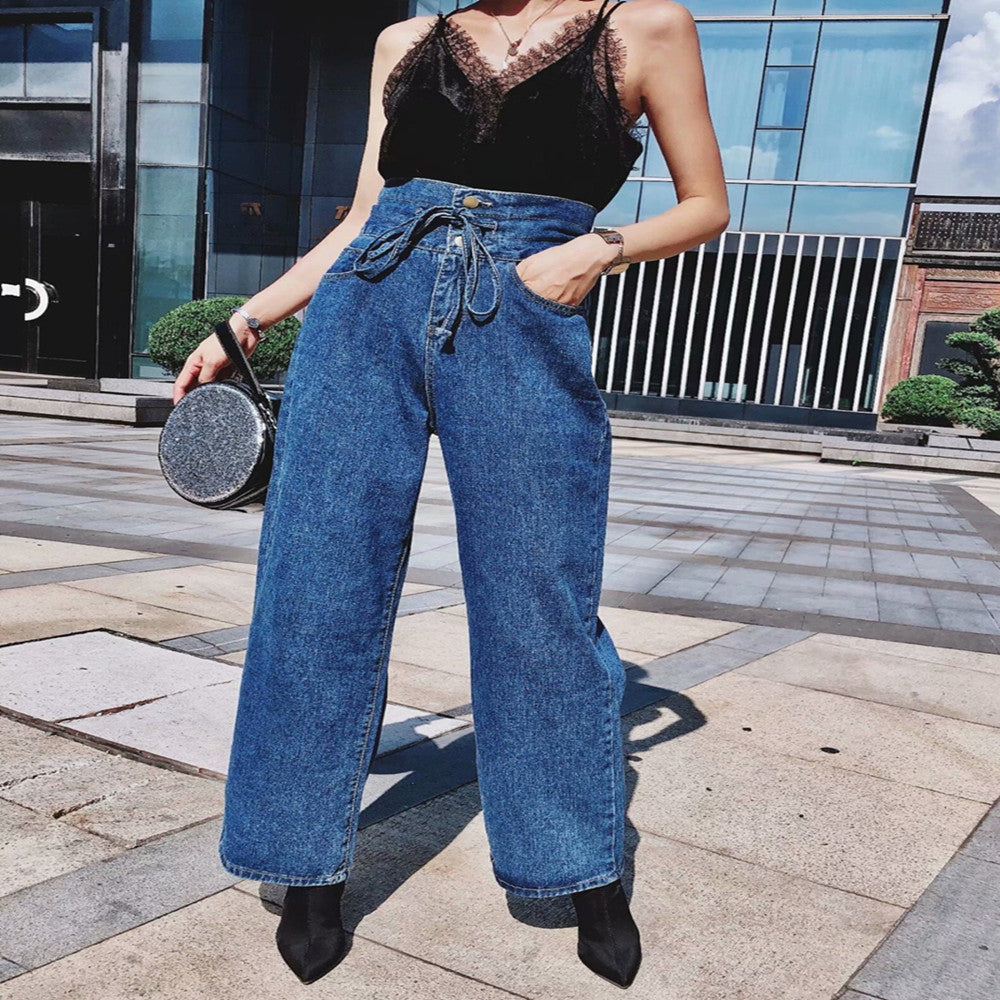 Slim wide-leg jeans