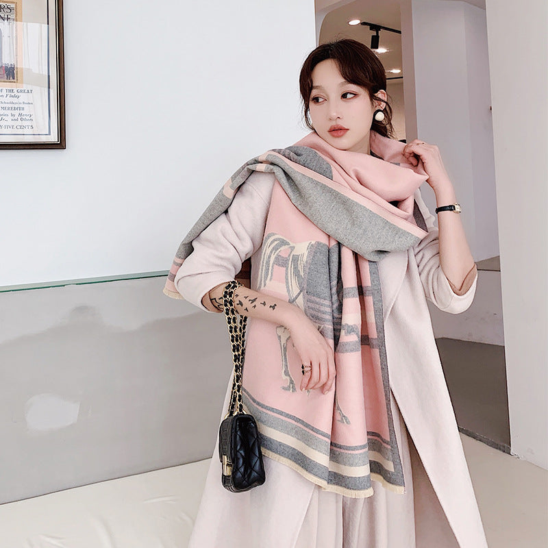 Warm imitation cashmere collar