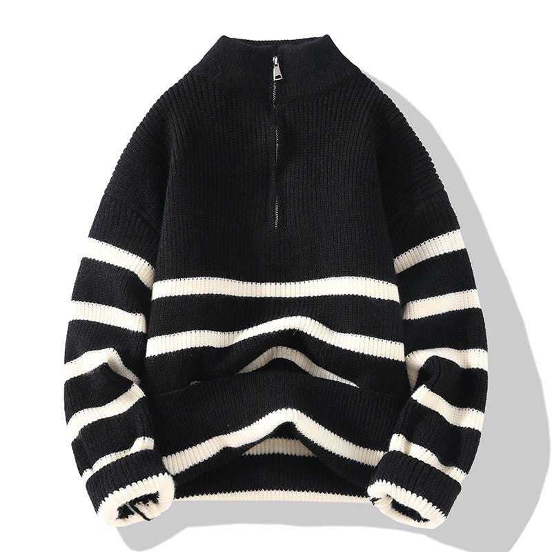Striped Half Turtleneck Sweater Sweater