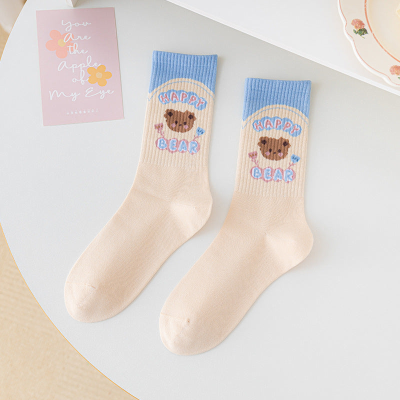 Women's Medium Length Cartoon Jacquard Socks