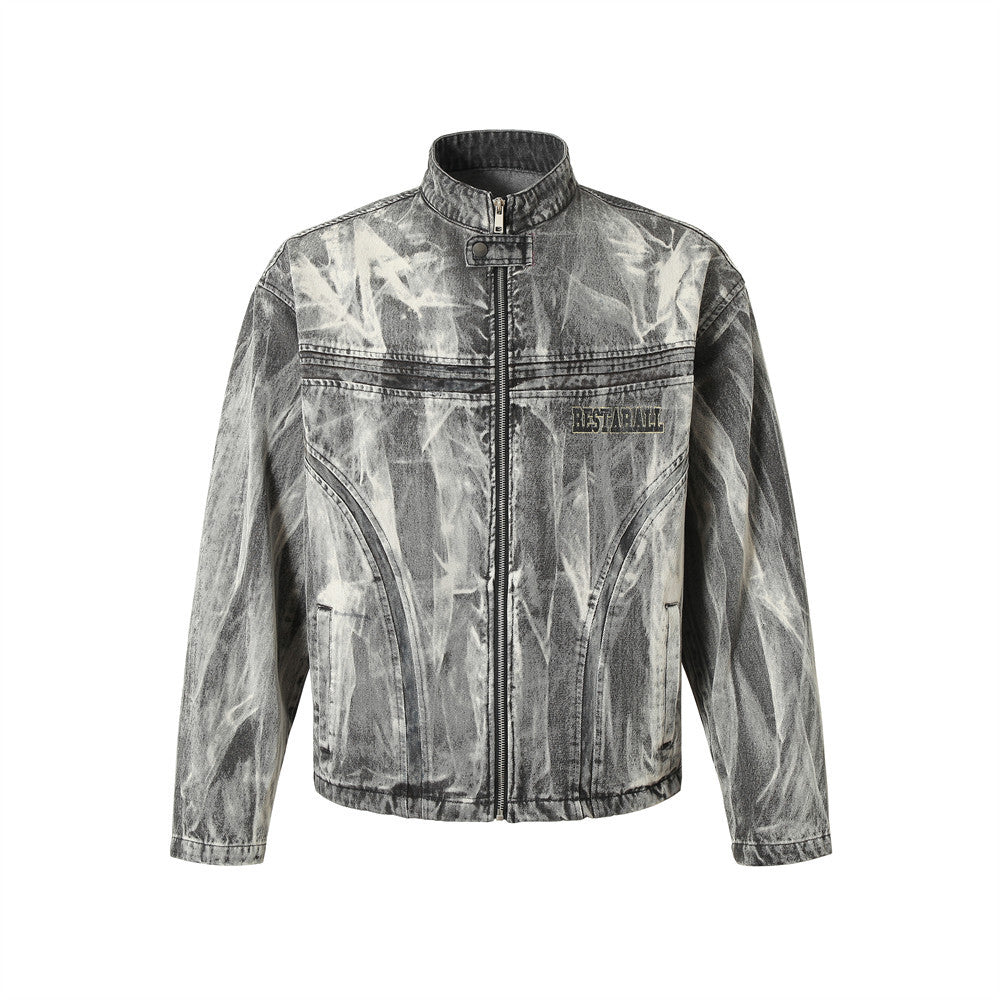 Men's Trendy Printed Stand Collar Coat Jacket