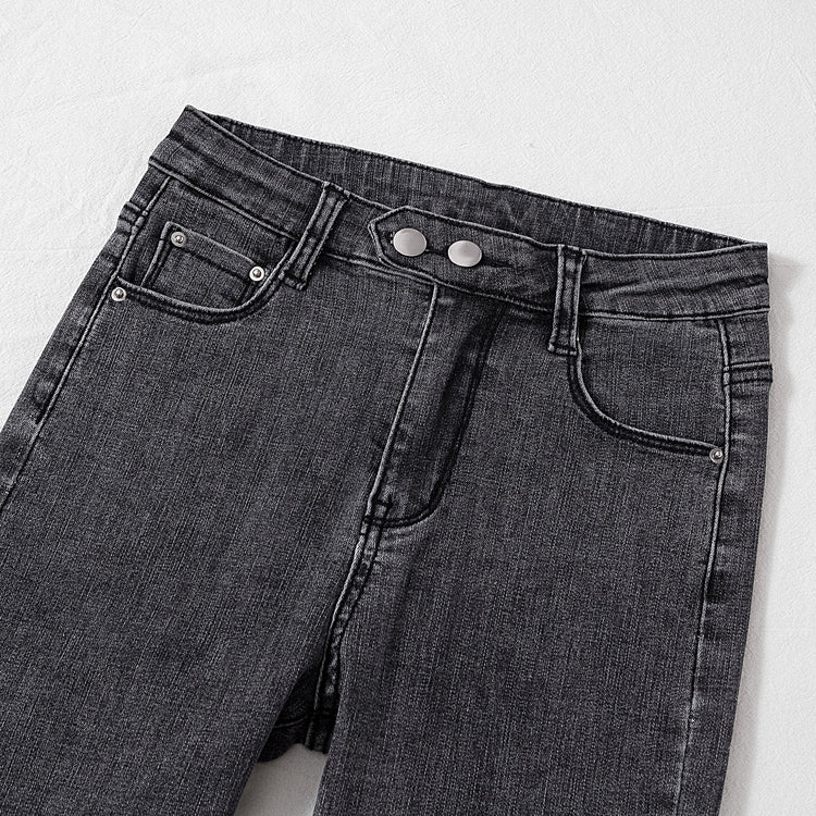 High-rise slim-fit skinny pencil cropped pants