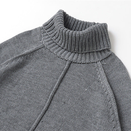 Women's Casual Loose Stand-neck Knit Sweater
