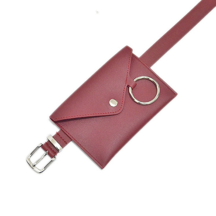 Fanny Pack Women Belt Bag Leather Waist Bag Fashion Women's Pure Color Ring PU Messenger Shoulder Chest pochete homem C25