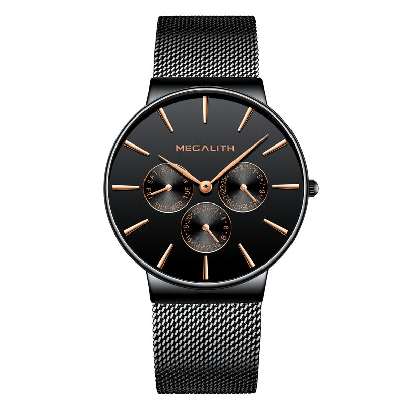 Waterproof quartz men's watch