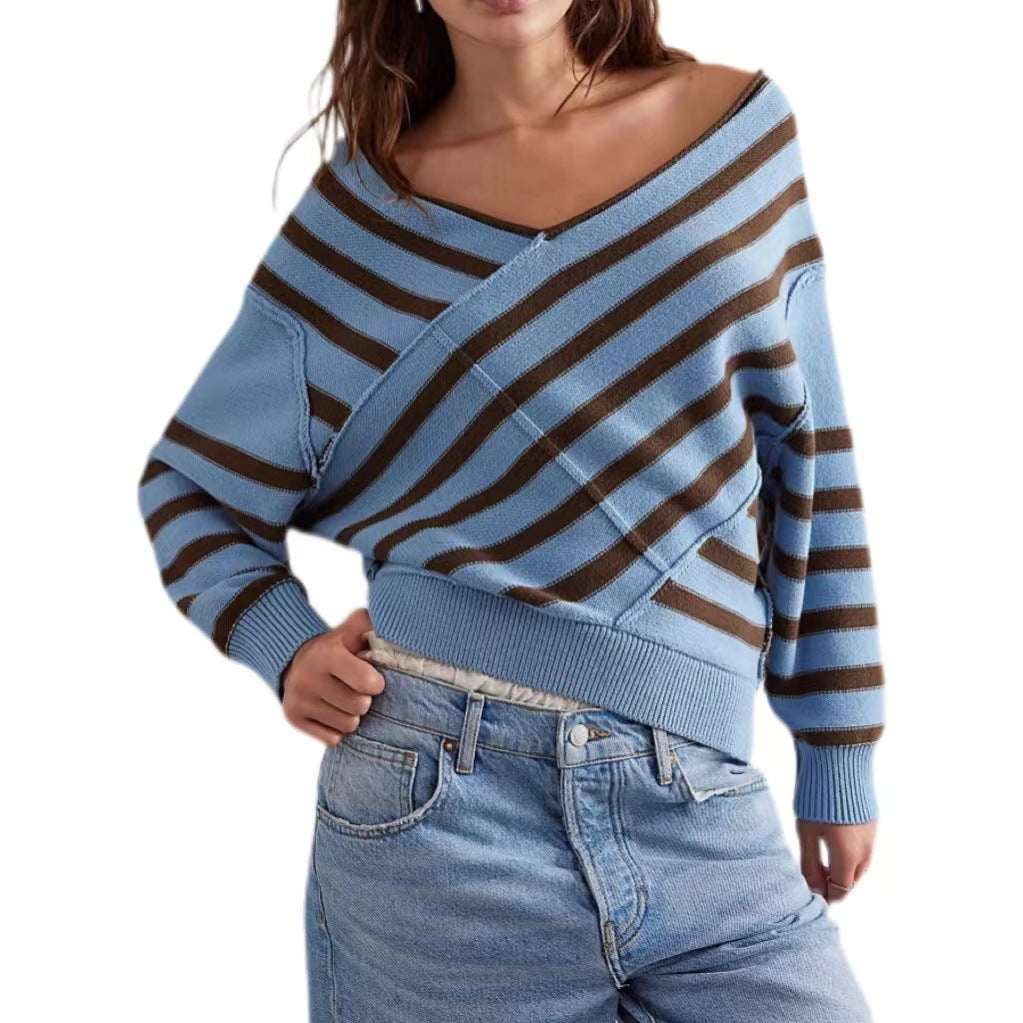 New Off-shoulder Loose Off-shoulder Top Long Sleeve Sweater