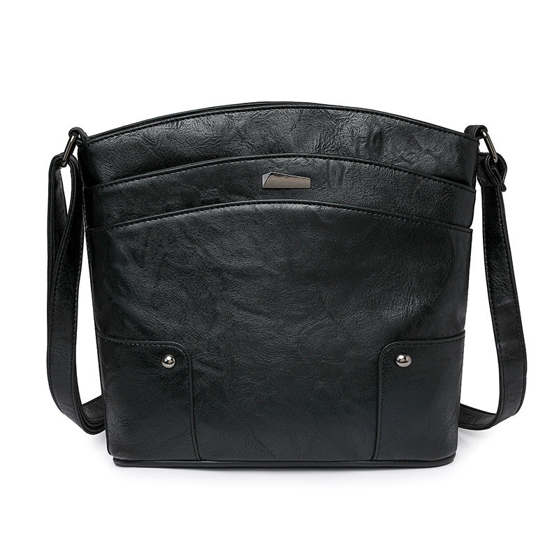 Retro Multi-layer PU Bag Women's Simple High-grade Crossbody