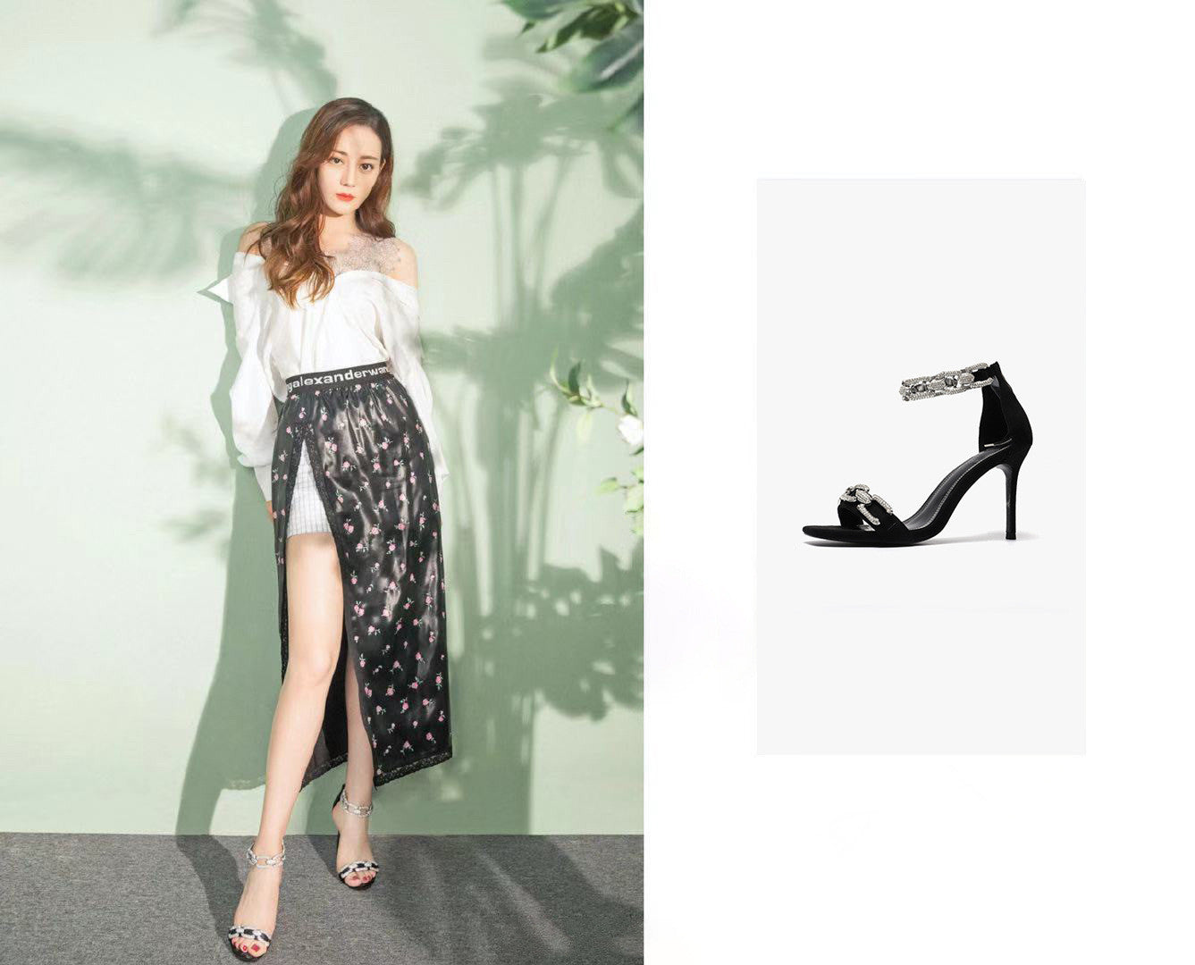 Fashion  Toe High-heeled Diamond Chain Hollow Stiletto Shoes