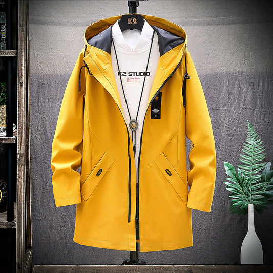 Mid-length casual fashion loose hooded cardigan jacket