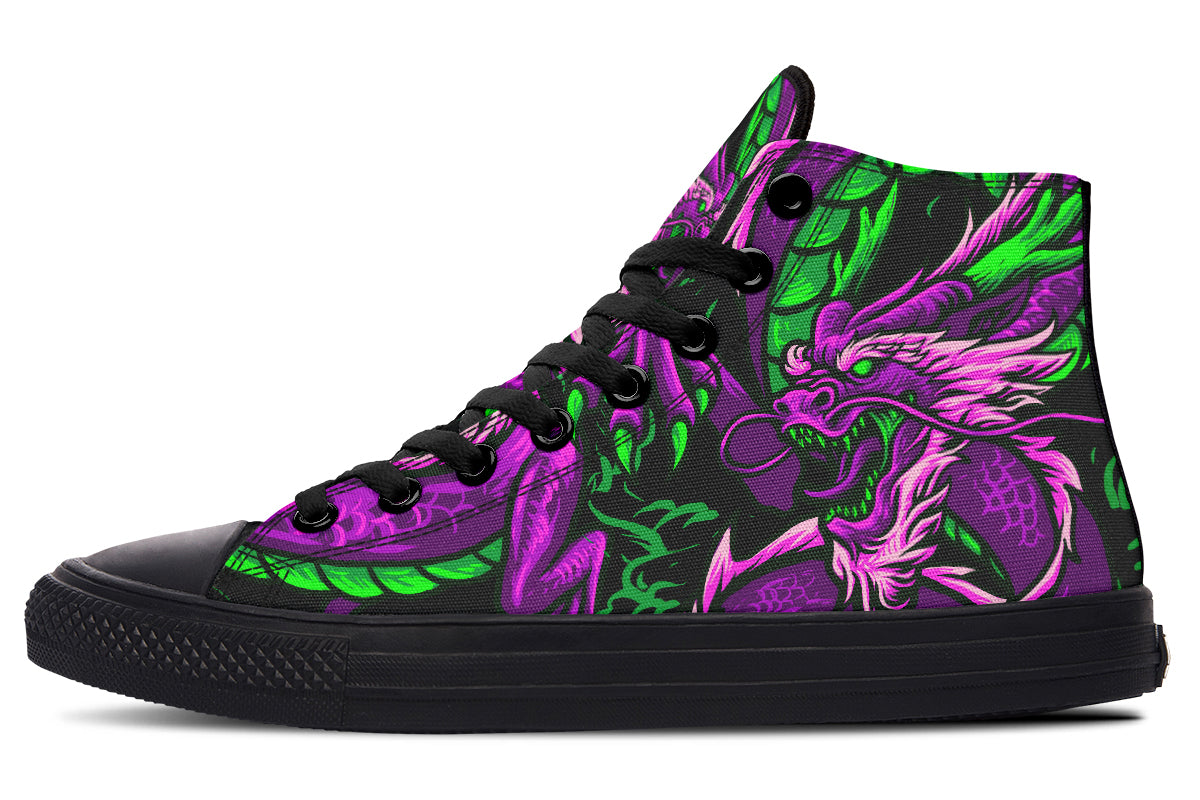 Men's And Women's Fashion Color Printing High-top Canvas Shoes