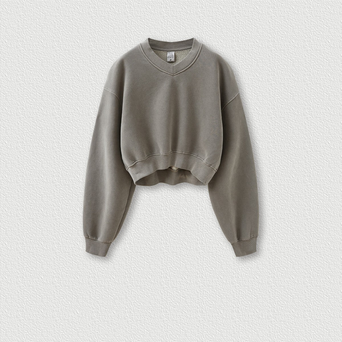 Vintage Wash And Fleece V-neck Hoodie