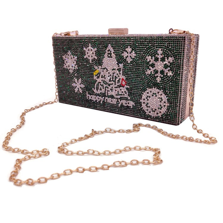 Clutch bag rhinestone christmas bag messenger bag