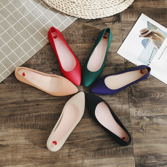 Women's Solid Color Flat-heel Pointed Sandals
