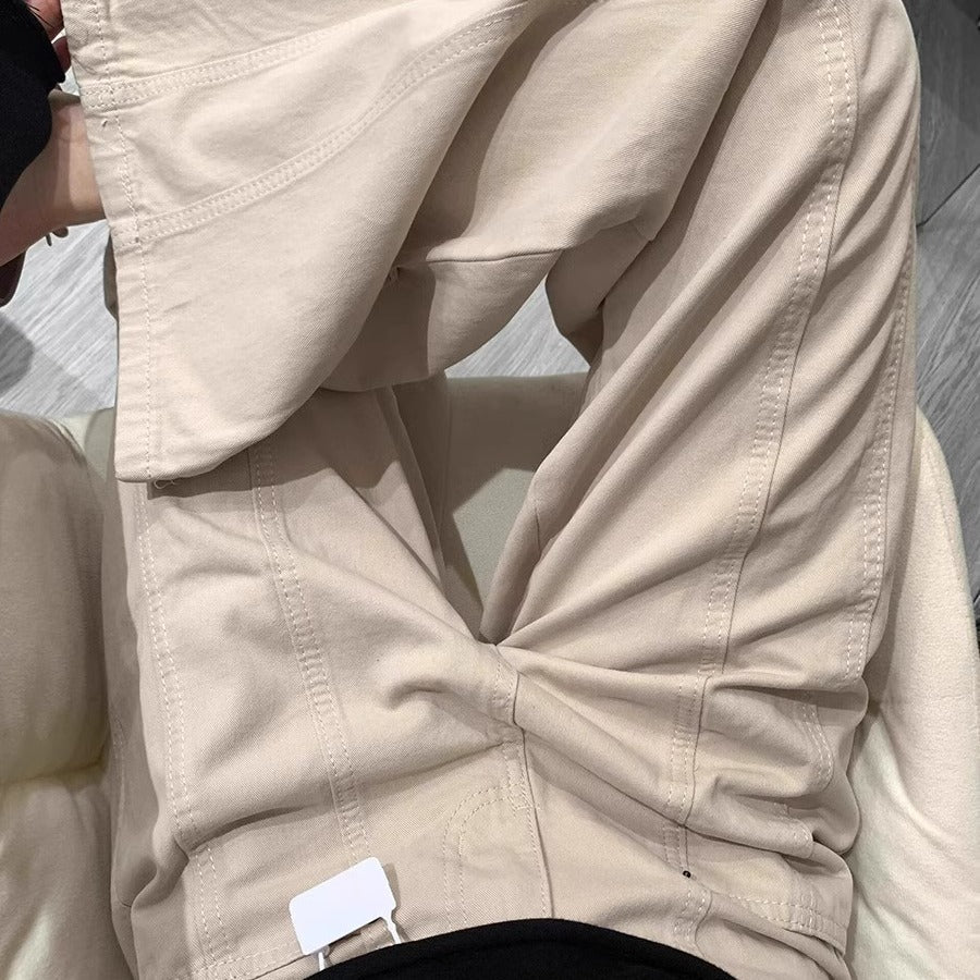 Beige Abrikos Splejsning Profil Lige Cargo Bukser