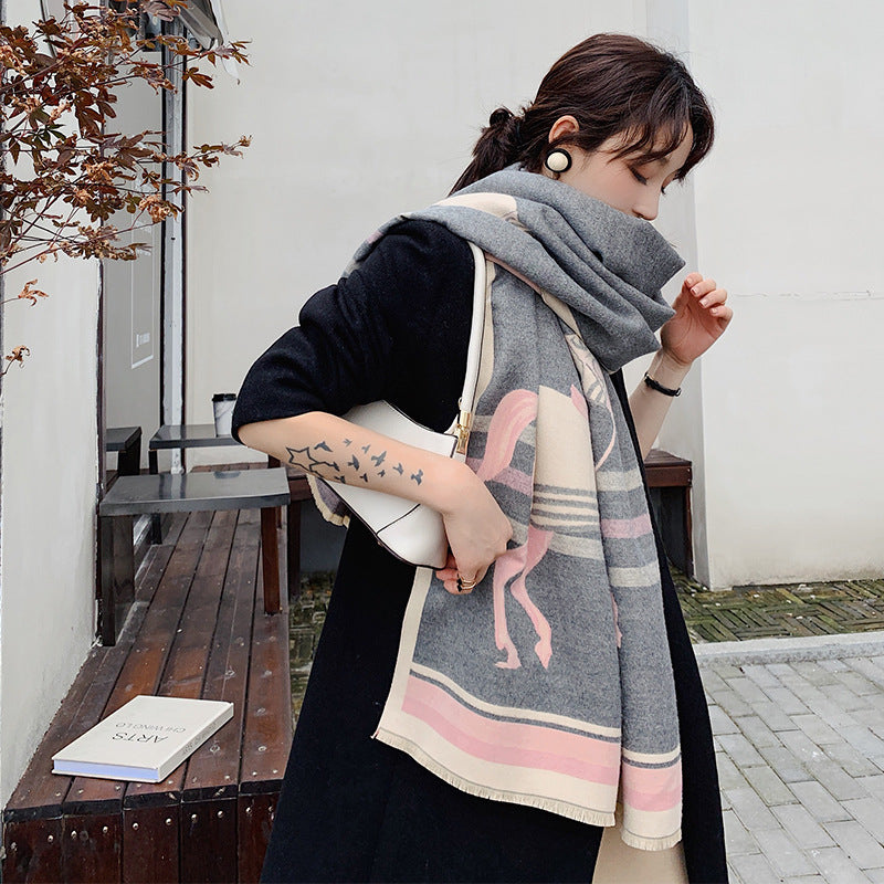 Warm imitation cashmere collar