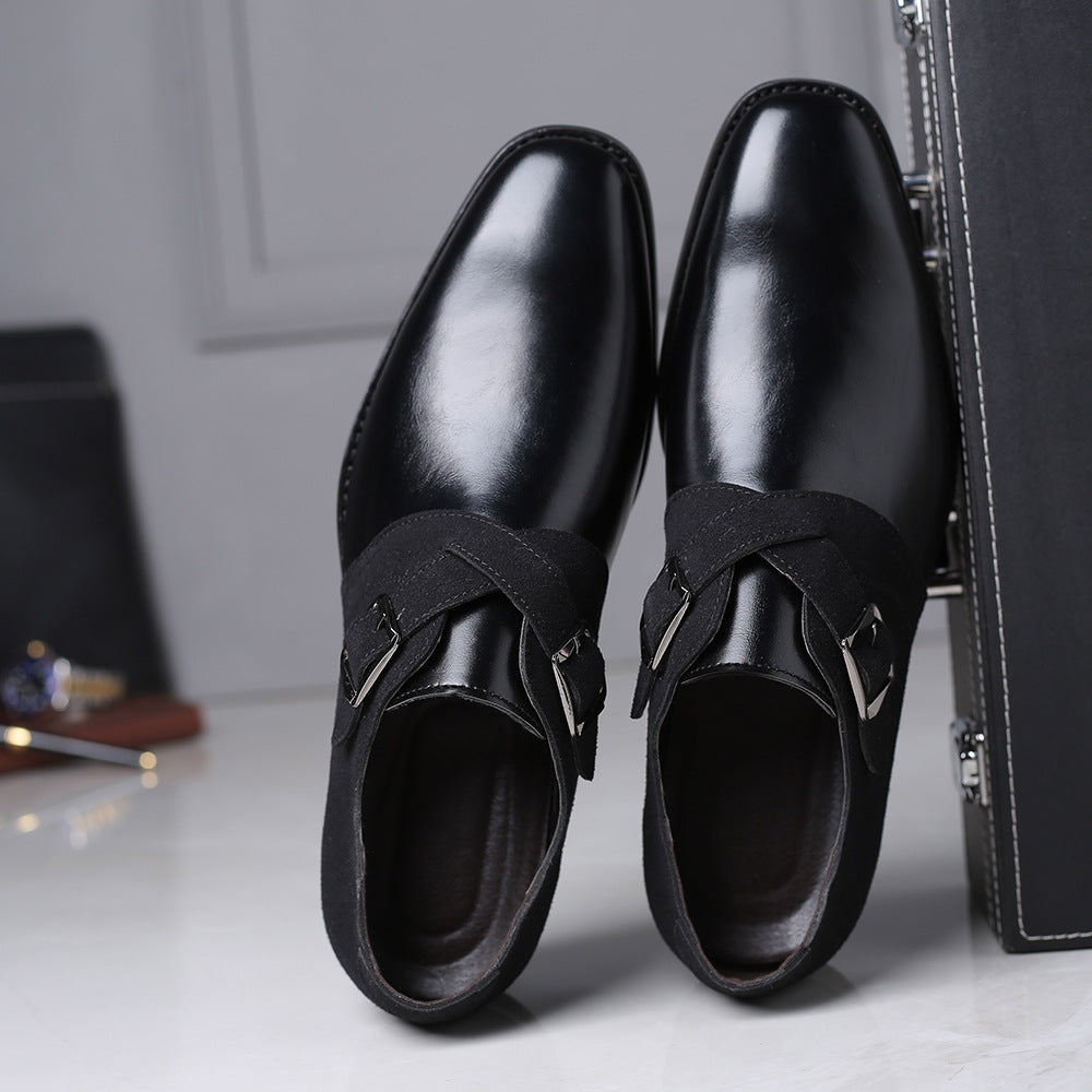 Fashion Business Large Size Color Matching Men's Leather Shoes