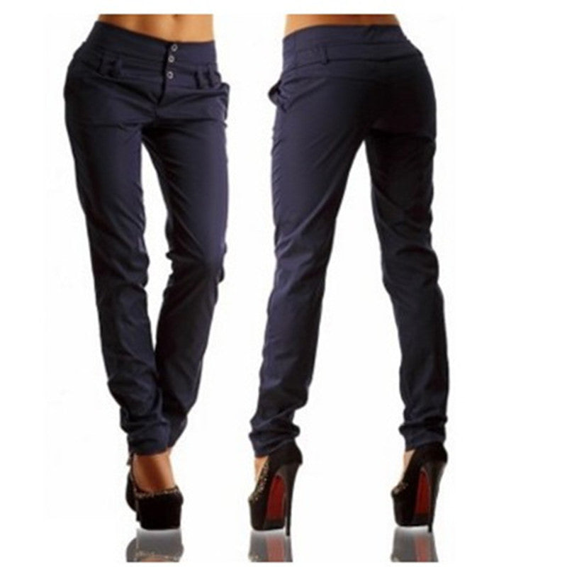 Pure Color Slim And Comfortable Women's Casual Pants