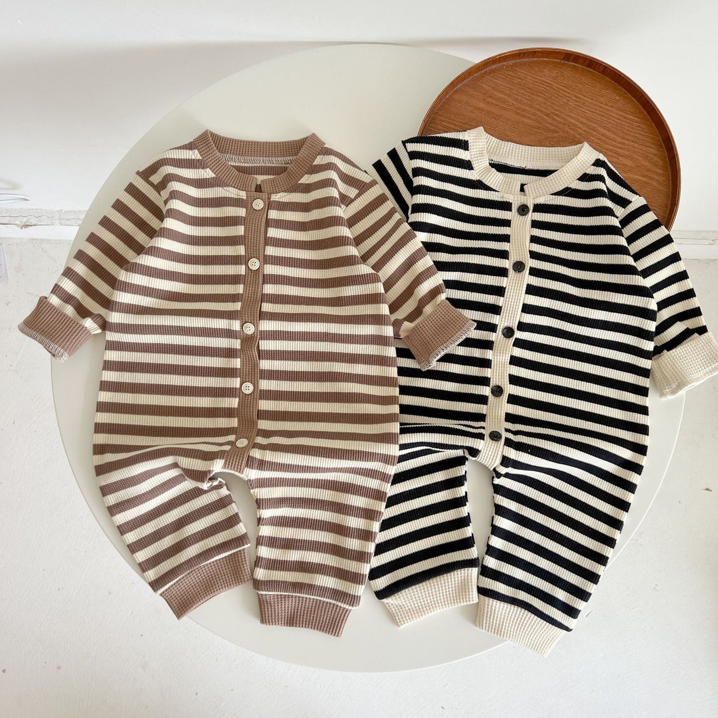 Color Block Striped Fart Romper Newborn Bodysuit