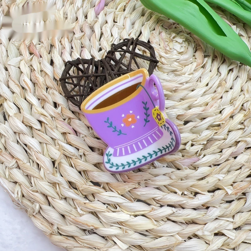 Sweet Coffee Cup Flower Barrettes