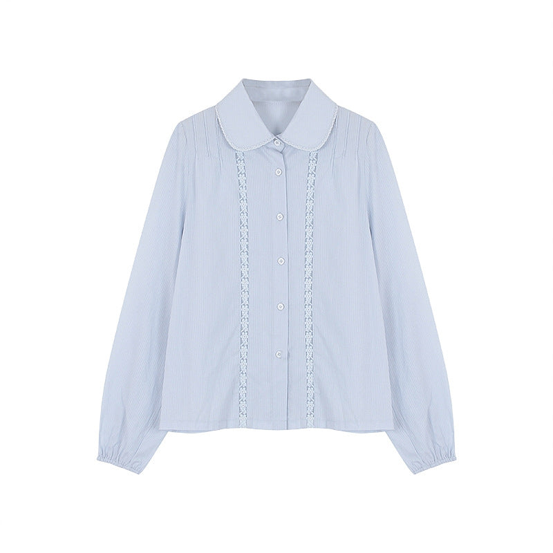 Women's Retro Lace Peter Pan Collar Shirt