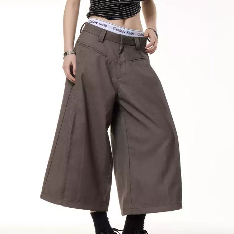 Retro Design Stitching Casual Shorts Women's Spring And Summer Loose All-matching