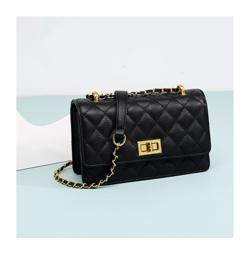 Trendy Small Fragrant Wind Single Shoulder Head Layer Cowhide Female Bag Crossbody
