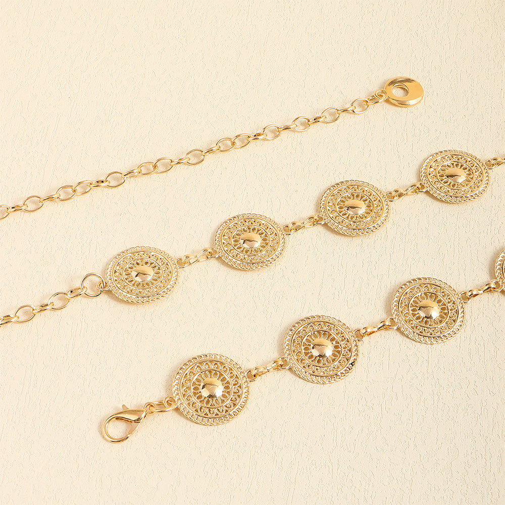 Body Chain Simple Metal Belt Decorative Waist Chain Women's Fashion Chain Cutout Iron Geometric Chain
