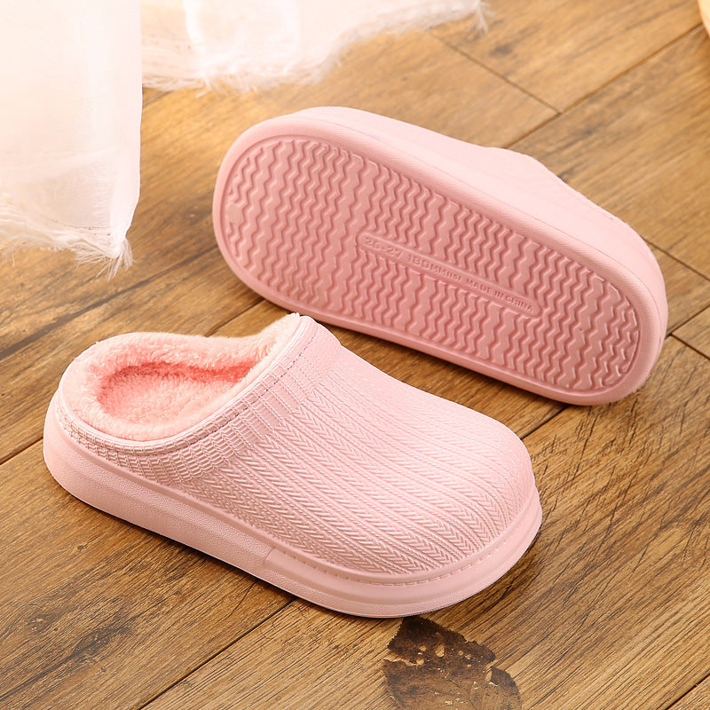 Soft Velvet Cute Thick Indoor Casual Home Cotton Slippers