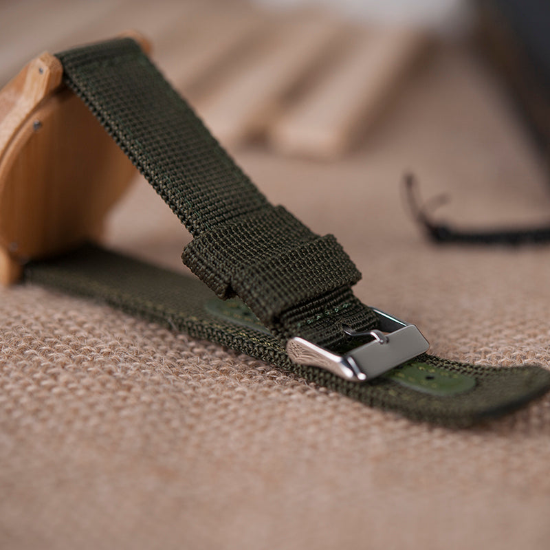 Wooden hand-framed bamboo wood woven strap