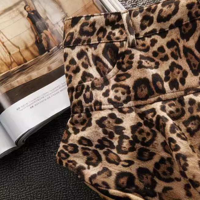 Leopard Print Skirt European And American Fashionable Figure Flattering