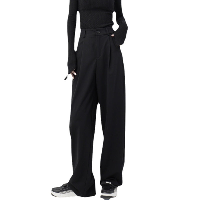 Design Mop Draping Effect Wide-leg Pants