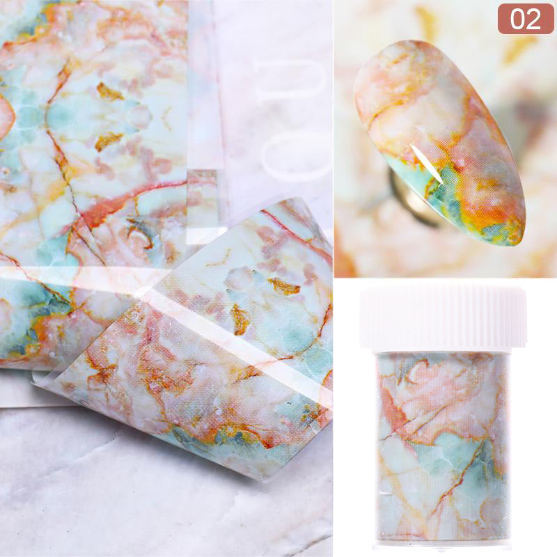 Marble Smudge Pattern Starry Nail Sticker