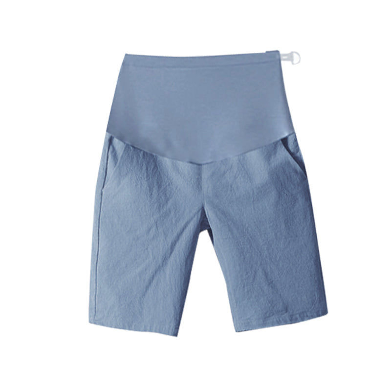 Sommer shorts i bomuld og hør til gravide, løstsiddende