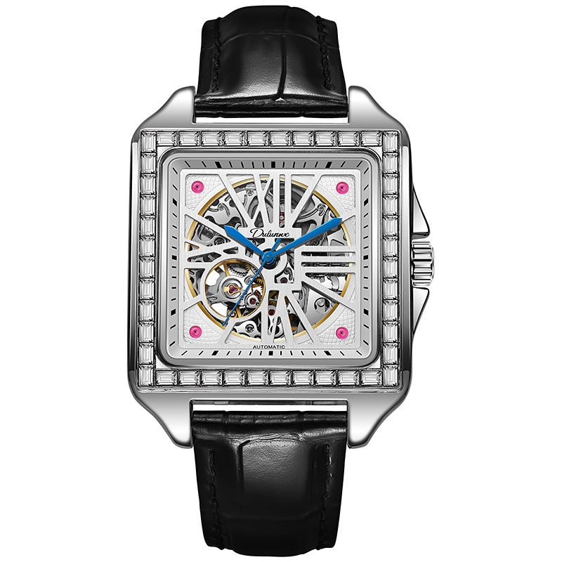 New Square Diamond-studded Design Automatic Watch