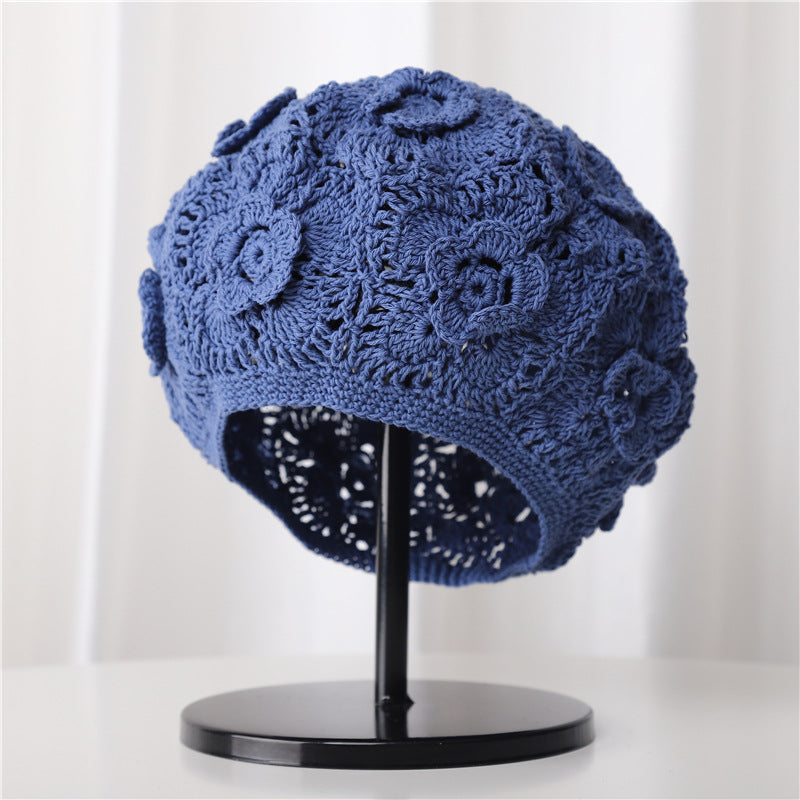 Hollow Breathable Sun-proof Sweet Toe Cap Wool Beret