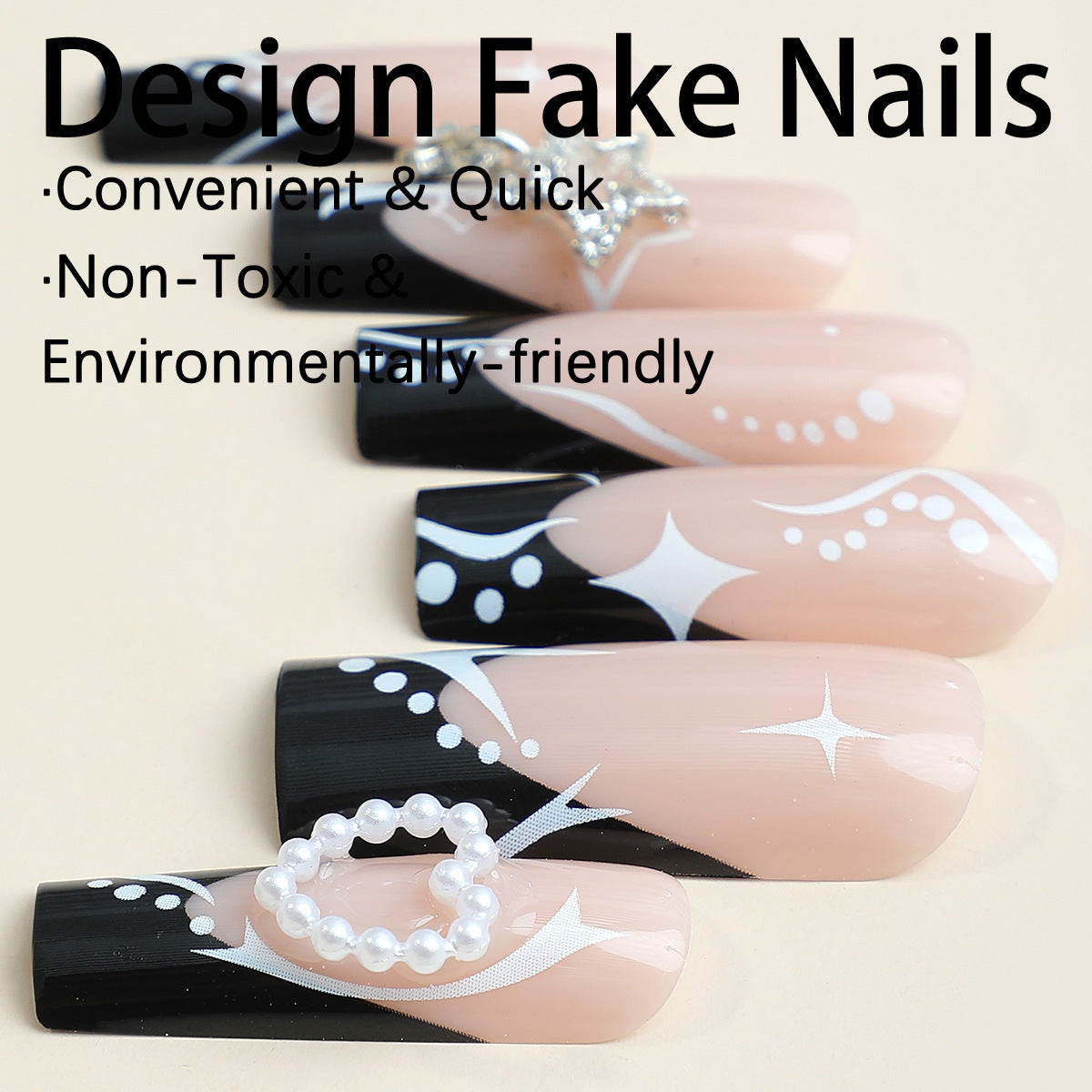 Three-dimensional Love Star Tassel Manicure