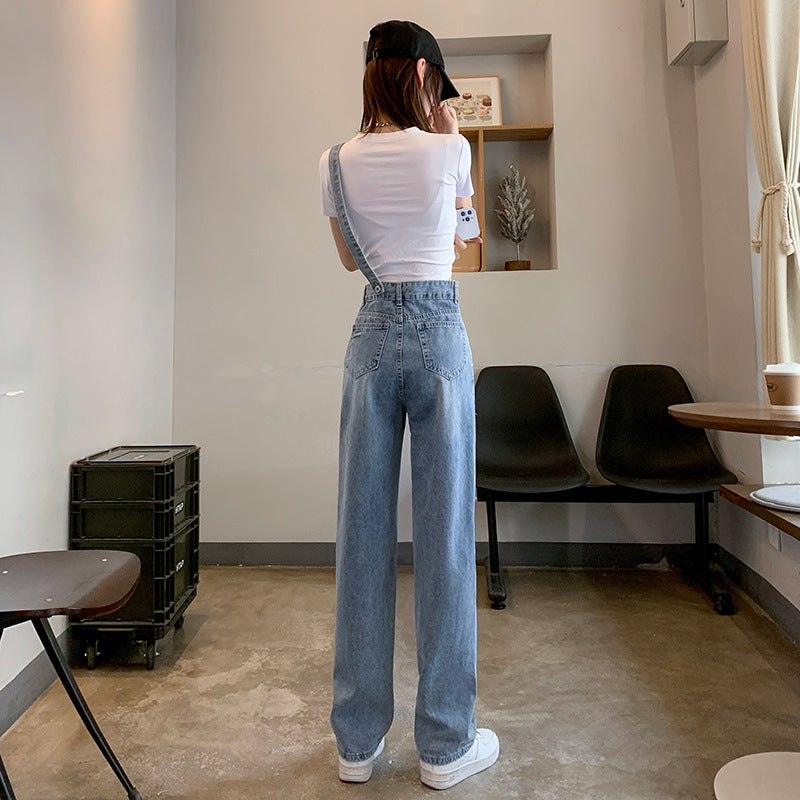 Women's High-waisted Wide-legged Ripped Backstrap Jeans