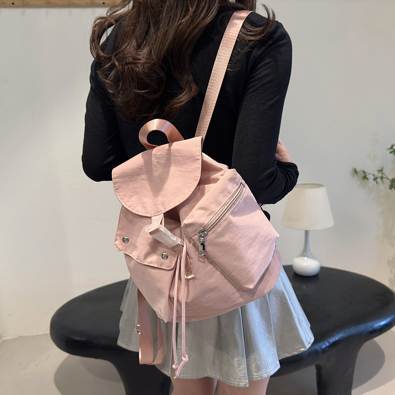 Casual Simple Ladies Travel Travel Nylon Cloth Solid Color